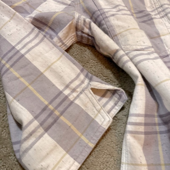 NWT!CARHARTT WOMAN LIGHT PURPLE RELAXED 3/4 SLEEVE PLAID SHIRT / SIZE S 4/6 - Picture 6 of 8